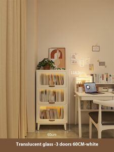 [CozyNest ]Glass Cabinet Book Dustproof Shelf Solid Wood Bookshelf Door Storage Rack
