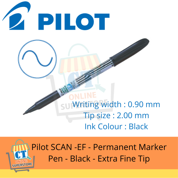 Pilot SCAN-EF Permanent Marker Pen Extra Fine Tip Black Lazada