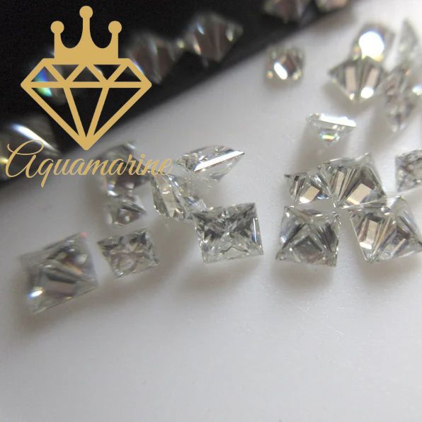 Kim cương nhân tạo Moissanite giác cắt vuông Princess size tấm