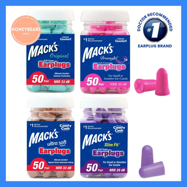 (Fast Delivery!) Mack's Ultra Soft Foam Earplugs, 50 Pair 33dB