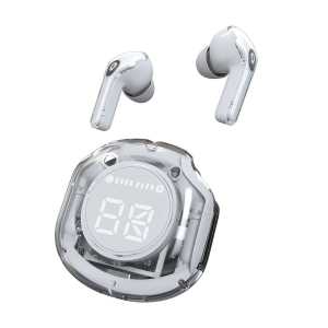 Headset Bluetooth 5.3 Earphone tws air31 wireless led display Transparan