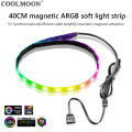 COOLMOON LED Strip 4 Pin Interface Magnetic RGB Light Strip 40cm 5V ARGB 24 Lamp Beads Soft LED Strip for Computer. 