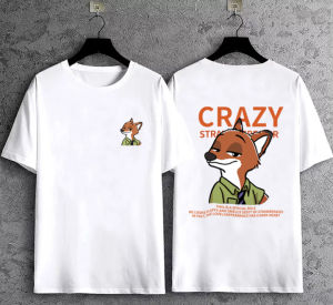 Original Oversized Girls White T-Shirt Dress Round Neck Judy Rabbit Print Short Sleeve Shirt Boys Girls Universal Fit High Quality Track Tops