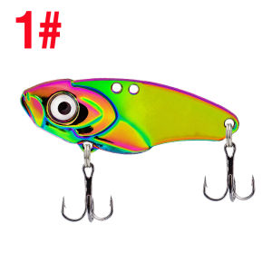 1PCS Metal Colorful VIB Lure 5g 7g 10g 15g 20g 3D Eyes Fishing Spoons Lures Sinking Jig Hard Bait With Double Treble Hooks