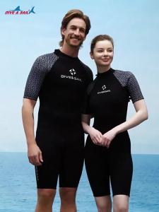 [Legend1] Womens Mens Neoprene Shorty 1 piece Wetsuit 2mm Back Zipper Cold Water Thermal Swimsuit for Swimming Surfing Diving Snorkeling