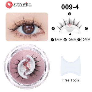 SUNYWILL 1Pair Fake Eyelashes Easy to Wear without Glue Reusable Natural Eyelashes