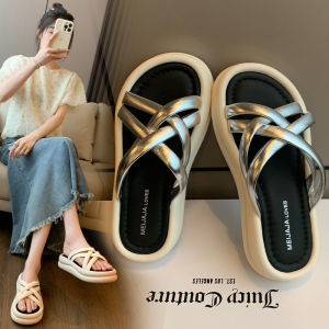 French Stunningly Beautiful Sandals for Women To Wear in Summer Fashion Fairy Style with Skirt and Platform Soles Beach Slippers