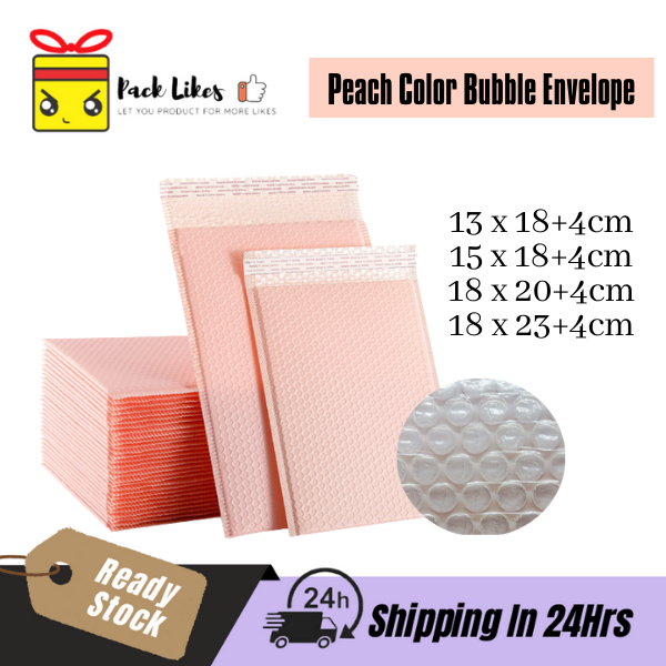 4X8 Holographic, Sunset Peach Bubble Mailers, Metallic Padded Shipping Mailing e