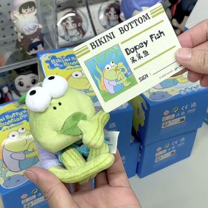SpongeBob SquarePants Bikini Buddy Plush Keychain Confused Fish Plush Pendant Daily Decompression Toy Childrens Gift