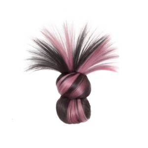 JON09 Synthetic Flower Bun Head Wig Claw Clip Highlight Messy Curly Chignon Hair Accessories Natural False Hair Pieces Women
