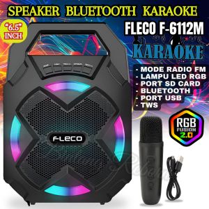 TERLARIS~Speaker Bluetooth Full Bass / Salon Bluetooth Full Bass Fleco F-6112M | Speaker Bluetooth Karaoke Tanpa kabel | Speaker Bluetooth Super Bass | Salon Bluetooth Karaoke | Tws Bluetooth ~ BRO