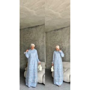 SHAFA DRESS OUTER BUSUI FRIENDLY BRUKAT  MIX CHANTILY DRESS KONDANGAN GAMIS BRUKAT TERBARU GAUN KONDANGAN WANITA