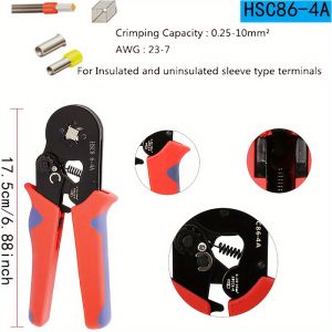 🔥 🔥24 hours delivery 🔥 🔥 1pc Crimping Pliers Tubular Terminal Crimping Pliers HSC8 6-4A/0.25-10mm ² HSC8 6-6A/0.25-6mm ² High Precision Fixtures Hardware Tools