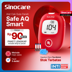 SINOCARE - Alat Cek Gula Darah SAFE AQ SMART | Set Lengkap Cek Diabetes Instant