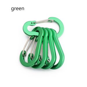 GOUPDO 5pcs Camping Climbing Outdoor Backpack Aluminum Alloy Snap Clip Keychain Fishing Hook Lock Buckle