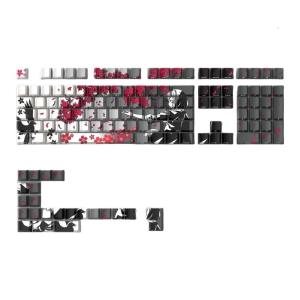 Anime Cherrys Blossoms Girl Side Printed Backlits Cherrys Profile Keycap Set 130 PBT Dye Sublimated For RGBs Keyboards