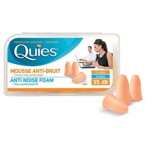 France Quies Soft Foam Earplugs 3 Pair | Sleeping Travel Anti Noise Ear Plugs Penutup Penyumbat Telinga 耳塞