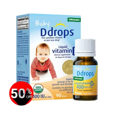 Ddrops Baby Liquid Vitamin D3 400IU อาหารเสริมสำหรับทารก บูสเตอร์ภูมิคุ้มกันสำหรับเด็กวัยหัดเดิน 90 หยด (2.5 มล.) #อาหารเสริม #วิตซี #วิตามิน #บำรุง #อาหารบำรุง #โปรตีน #ลดน้ำหนัก