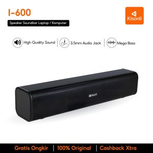 KISONLI Speaker Gaming Komputer Laptop I600 Design Long Strip LED RGB Light With Volume Control