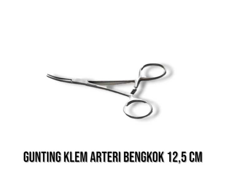 Gunting Klem Arteri Bengkok 12,5 Cm Pean Bengkok 12,5 Cm Clamp Artery 12,5 Cm Stainless