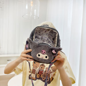 Tas Selempang Sanrio Boneka Pvc Tas Selempang Bulu motif Kuromi - Melody - Hellokitty - Chinamorol