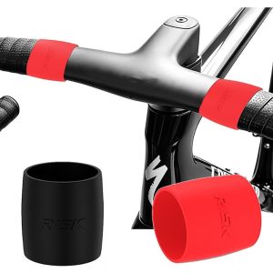 INEXTIN 2PCS High Elasticity Bicycle Handlebar Strap Fixing Ring Silicone Material Black Red Handlebar Tape End Fixing High Quality Easy Fixing Bicycle Accessories Road Bike