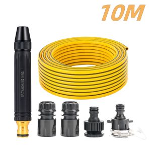 10m-50m black gold rigid water gun head combination water pipe cleaning garden car wash irrigation tools durable water pipe