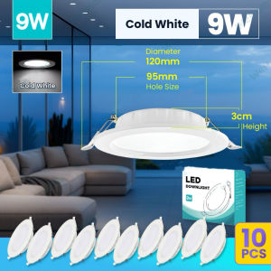 10/20 pcs Ultra-Thin LED Ceiling Light Pin Lights 6500K Daylight 5W/9W White Downlight