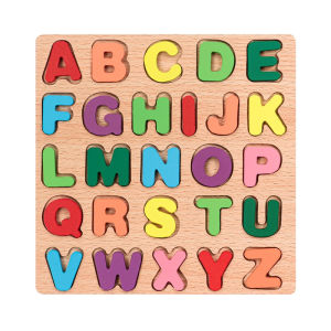 [SG STOCK] Montessori Wooden Alphabet Number Shape Puzzle | Toddler Cognitive Learning Hand Grab Board