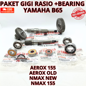 PAKET GIGI RASIO SET + BEARING YAMAHA B65 AEROX 155 AEROX OLD NMAX NEW NMAX 155 Kualitas original Presisi tidak bengkok dan awet anti karat ori asli YGP cakram disk