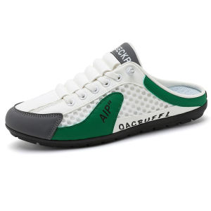 ฤดูร้อนใหม่รองเท้ากีฬาผู้ชายตาข่ายสบายและระบายอากาศได้ครึ่งลากรองเท้าผู้ชายลำลองขาเดียว