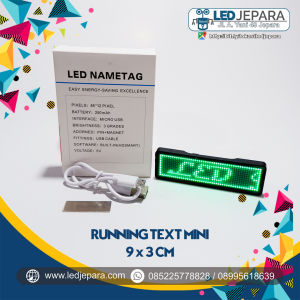 PAPAN NAMA LED RUNNING TEXT MINI TULISAN BERJALAN MINIATUR NAMETAG LED BADGE RUNNING TEXT MINIATUR