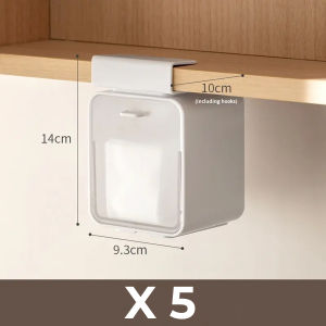 Hanging Under-Shelf Storage Box with Flip Cover | Dust-Proof Bathroom Cosmetic Organizer | Clip-On Mirror Cabinet