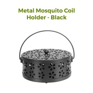 [selected]OSQ Fireproof Portable Retro Mosquito Incense Metal Coil Holder Tray With Handle & Cover