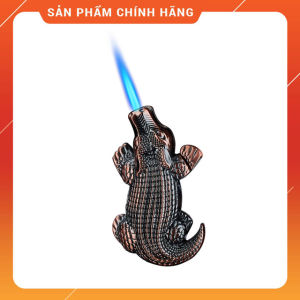 Hộp Quẹt Bật Lửa Khò Ga 873 Tia Lửa Xanh Mô Hình Cá Sấu Cực Độc- Màu Đồng (KHÔNG CHỨA XĂNG GAS)