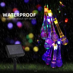 Solar New Year Christmas Lights String Outdoor Waterproof 12M 100 LED /5M 20LED Copper Wire String For Christmas decoration Solar Garden Fairy Light Home Garden Party Wedding Patio Tree