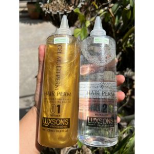 Thuốc Uốn Lạnh Gel Tại Nhà Gold 24k LUXSONS | Made in Korea | 500ml x2
