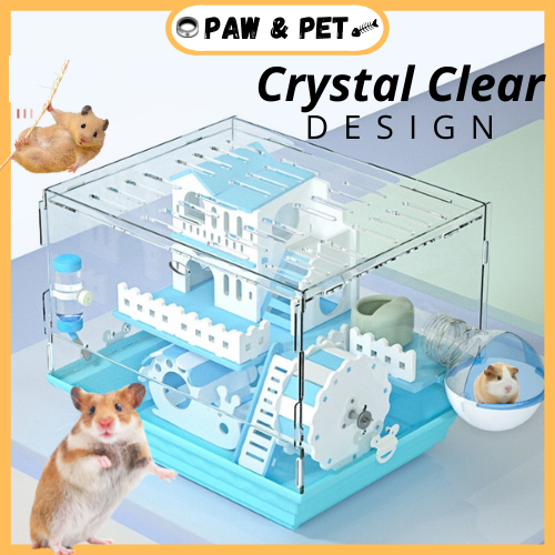 🔥Ready Stock🔥 Transparent Premium Hamster Cage Habitats Acrylic with ... - Custom Clear Glass Hamster Habitats