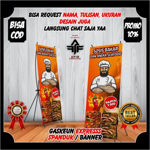 Spanduk Sosis Bakar Bakso Bakar / Banner Jualan Sosis Bakar