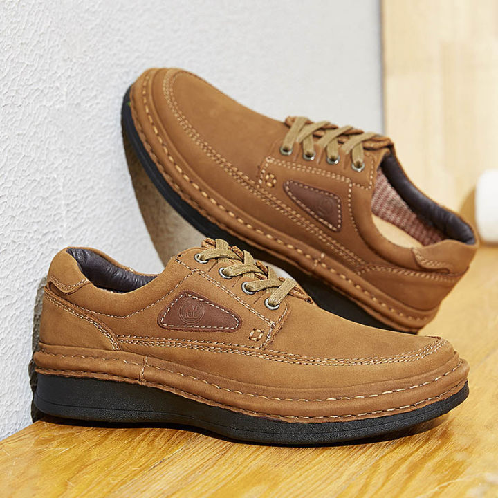 CAMEL Mens Genuine Leather Shoes Fashion Casual Shoes Cowhide