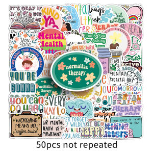 50 cái sức khỏe Tinh Thần Sticker phim hoạt hình truyền cảm hứng khuyến khích Tiếng Anh câu ngắn cá nhân khẩu hiệu Sticker