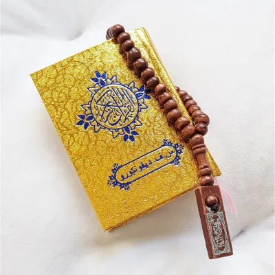 Quran Saku Murah Free Tasbih Cover Emas ukuran Kecil Mini free Tasbih 33