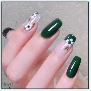 24 Pcs Kuku Palsu Dan Lem Fake Nail Art 3d Kuku Palsu Tahan Air 24 Pcs Kotak Free Lem 2gr
