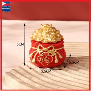 Lucky Charm 2025 Office Desktop Lucky Gold Ingot Money Bag Ornaments Fortune Cornucopia Lucky Bag Decoration Resin