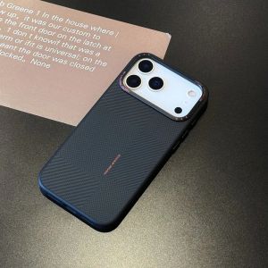 Carbon Fiber Texture for MagSafe Phone Case for iPhone 17 18 Pro Max 16 15 Magnetic Alloy Wireless Charging Frosted Cover2026