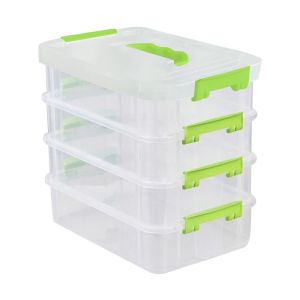 COOLSOOL Nhiều lớp Hộp bút Di động Trong suốt Hộp lưu trữ Bút màu nước Ngăn  phân chia Hộp tổ chức Trường học