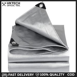 Silver Waterproof Tarps with Grommets and Reinforced Edges Multipurpose Waterproof Poly Tarp Cover for Car Roof Camping
