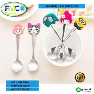 Sendok Karakter Anak Kartun Lucu Tea Spoon Mini Teh Kopi Sendok Takar Stainless Steel Anti Karat