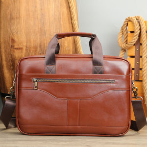 Royal Bagger Genuine Cow Leather 14 Inch Laptop Briefcase For Men Boys Business Travel High Capacity Casual Shoulder Crossbody Bags