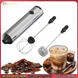 Winnereco Rechargeable Milk Frother Stainless Steel Electric Whisk Foam Maker 3 Speed Adjustable for Coffee Lattes Cappuccino Matcha Hot Chocolate